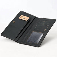 Ohlay - Women's Hand-tooled Leather Western Floral Wallet