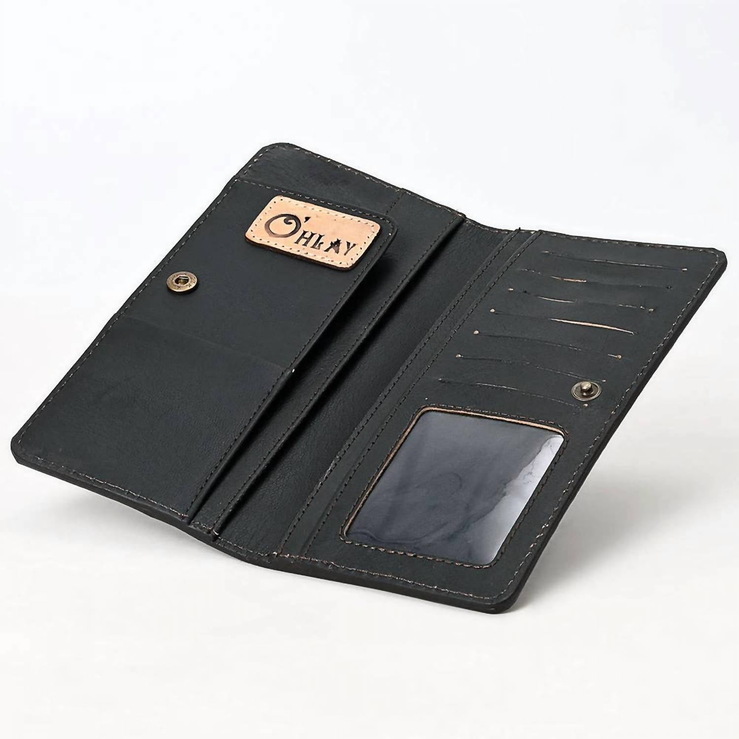 Ohlay - Women's Hand-tooled Leather Western Floral Wallet