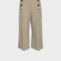 Hannah Banana - Women's Plaid Pants With Front Slits