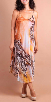 Gigi Moda - Animal Print Miele Midi Dress