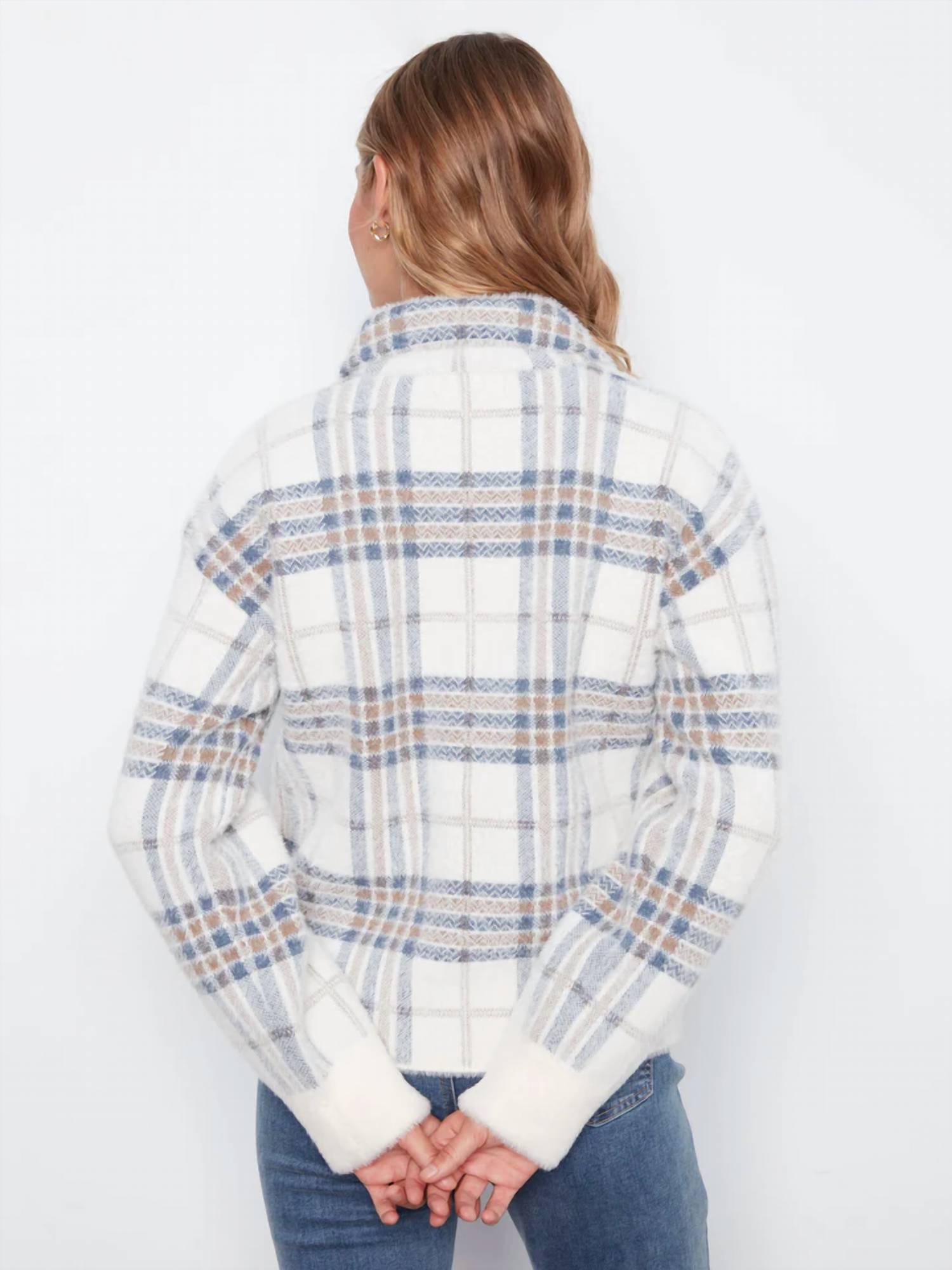 Charlie B - Eyelash Yarn Jacquard Short Jacket