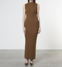 Enza Costa - SILK SWEATER RIB MOCKNECK DRESS