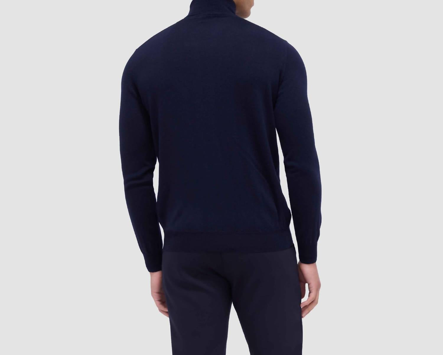 Bugatchi Uomo Wool Turtleneck Sweater in navy - men's sweater