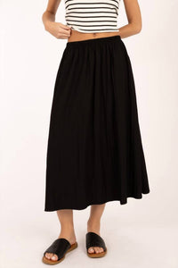 Elle Grey - Elastic Waist Flare Skirt