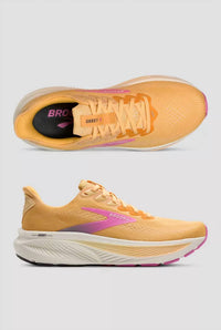 BROOKS Women's Ghost 17 Running Shoe in 810 apricot grey pink - women's shoe