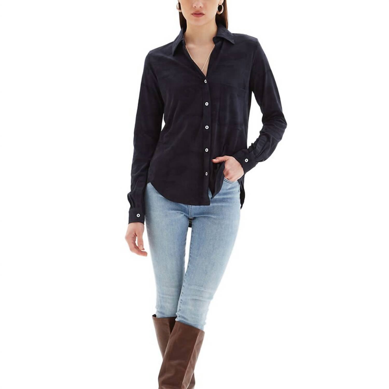 CHRLDR Camo Amrat Blouse in dark navy - women's blouse