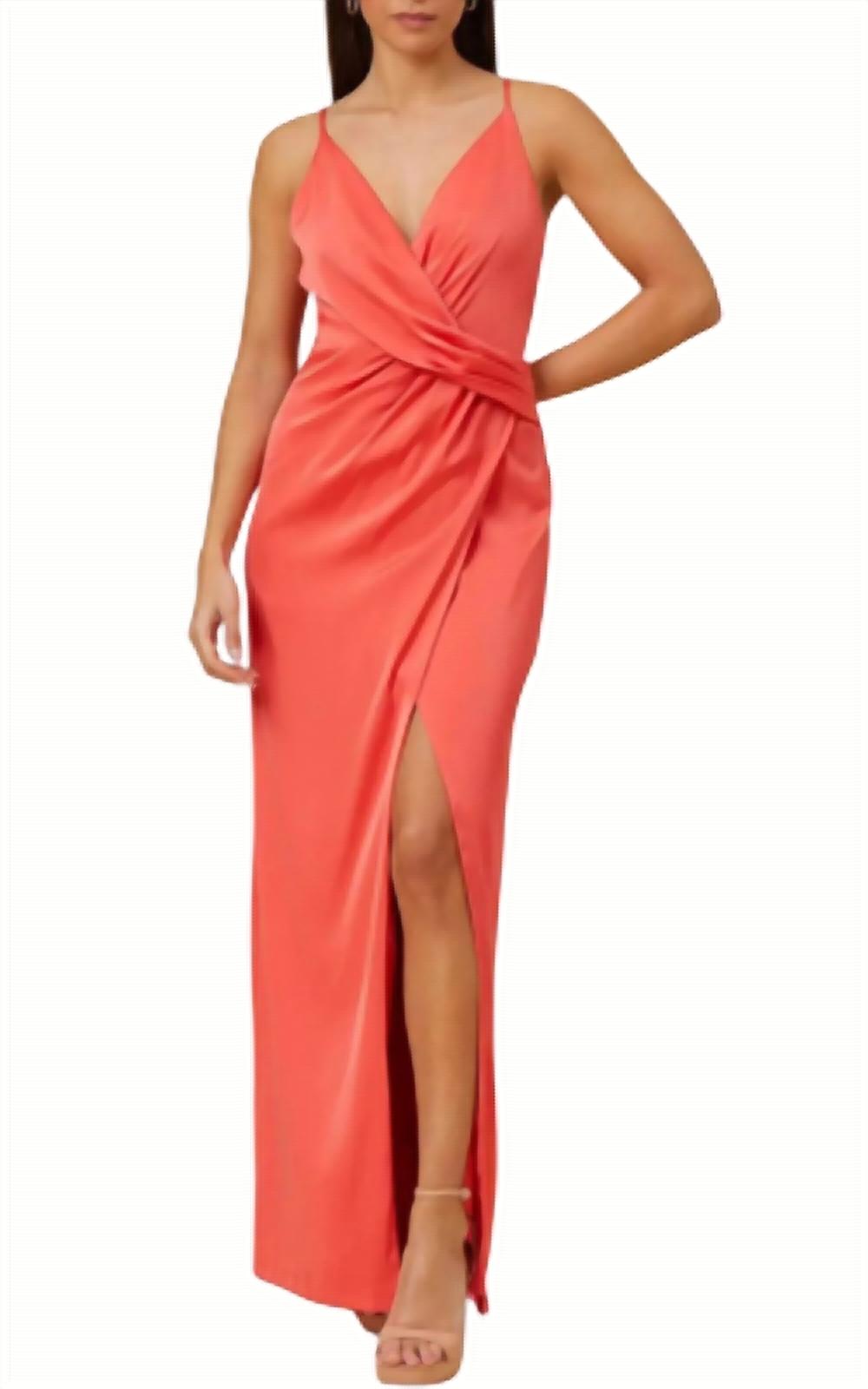 V-Neck Draped Gown
