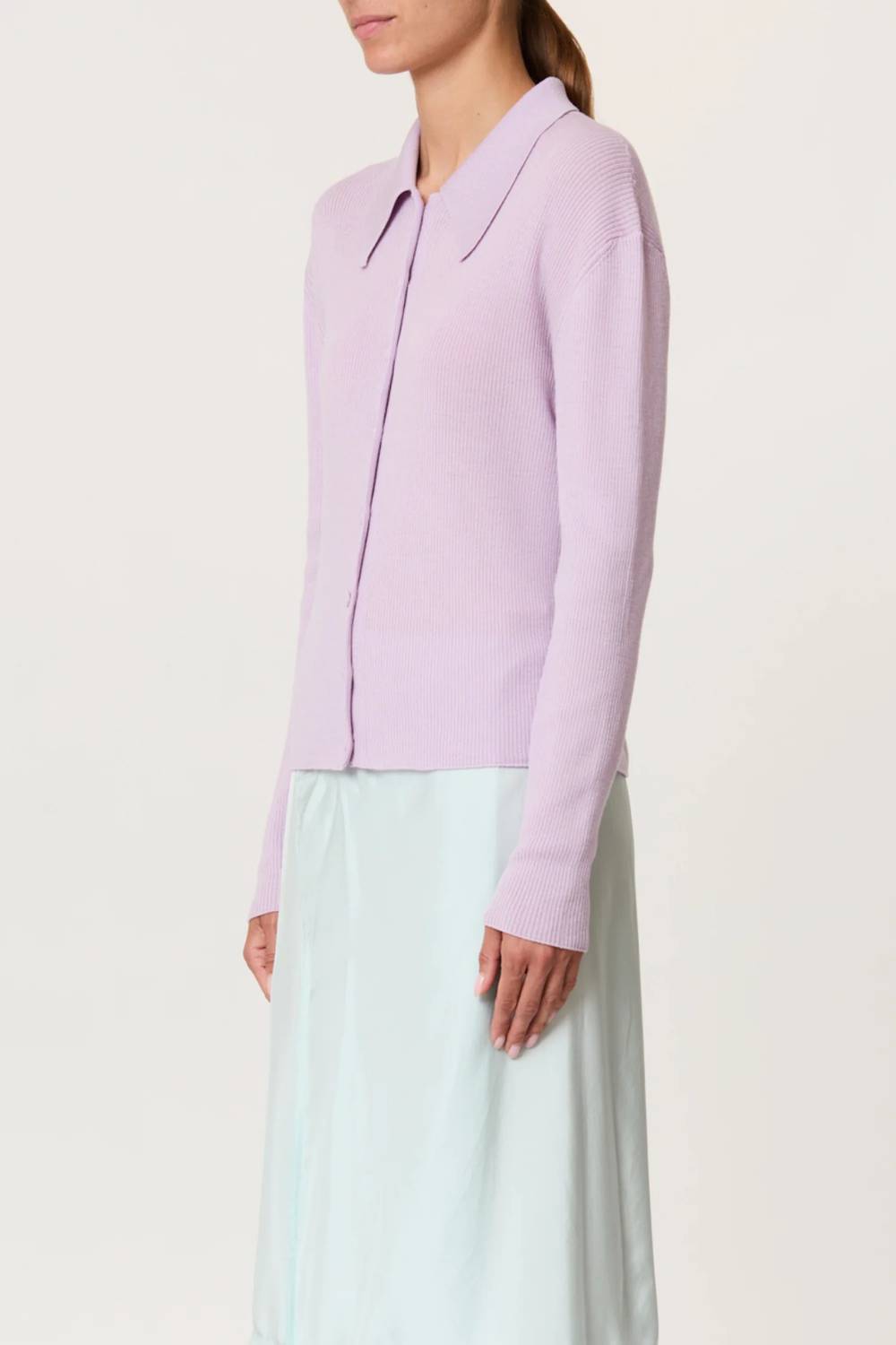Plan C - Shirt Collar Merino Wool Cardigan