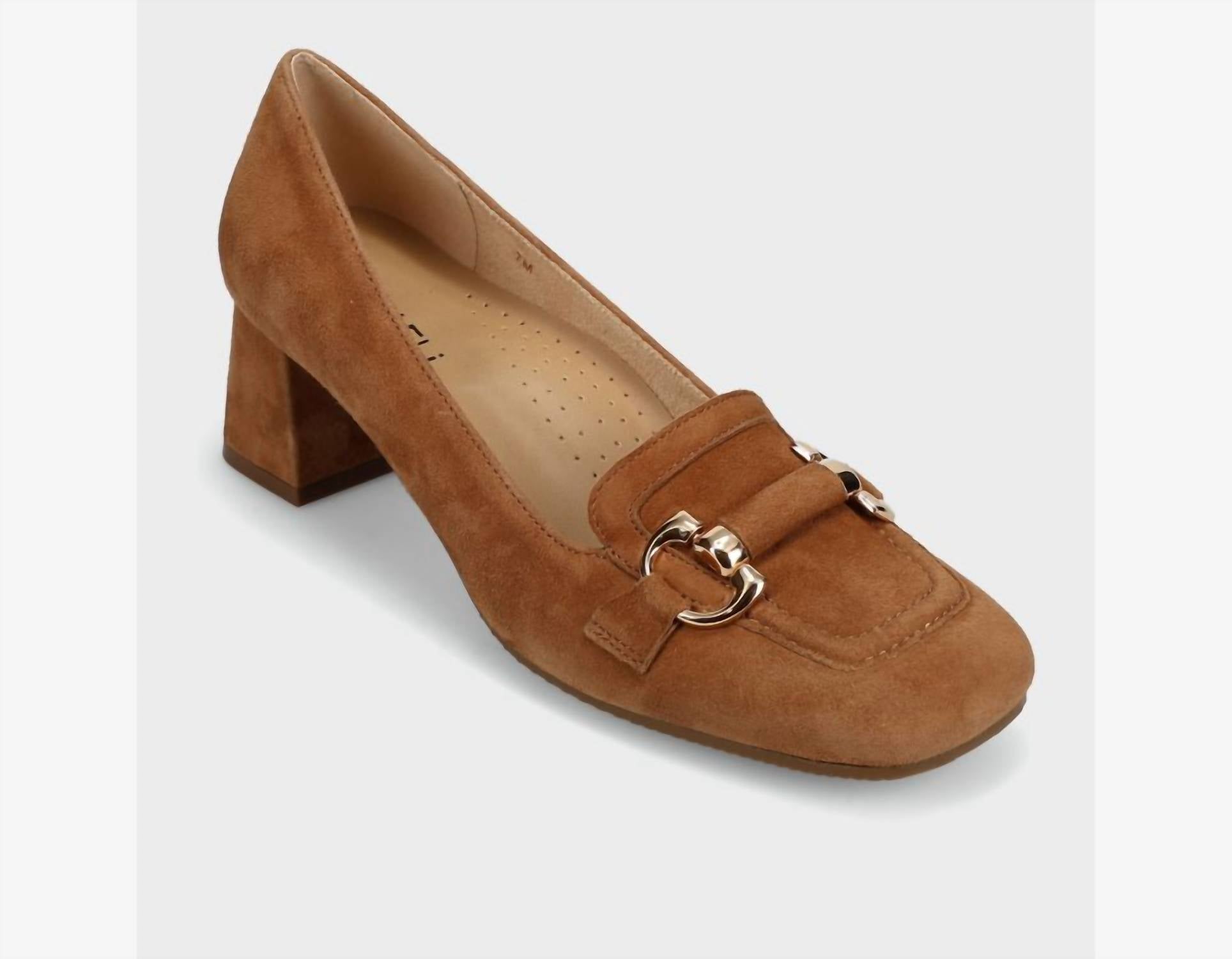 VANELi Women's Ashlan Square-toe Loafer in russet suede - women's flats