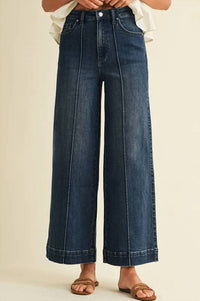 Anniewear - Kelsey Pin Tuck Wide Leg Jeans