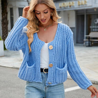 Masyal - Caroline Casual Thick Solid Knitted Cardigan