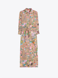 Vilagallo - California Printed Shirt Midi Dress