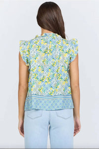 Dear John Denim - Puja V Neck Flutter Sleeve Top