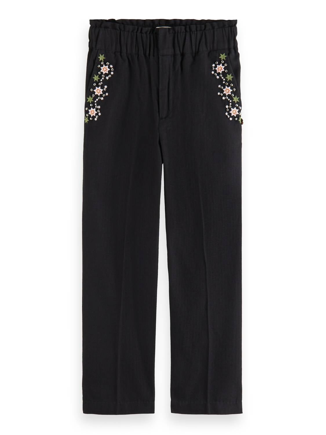 Scotch & Soda - High Rise Embroidered Pants