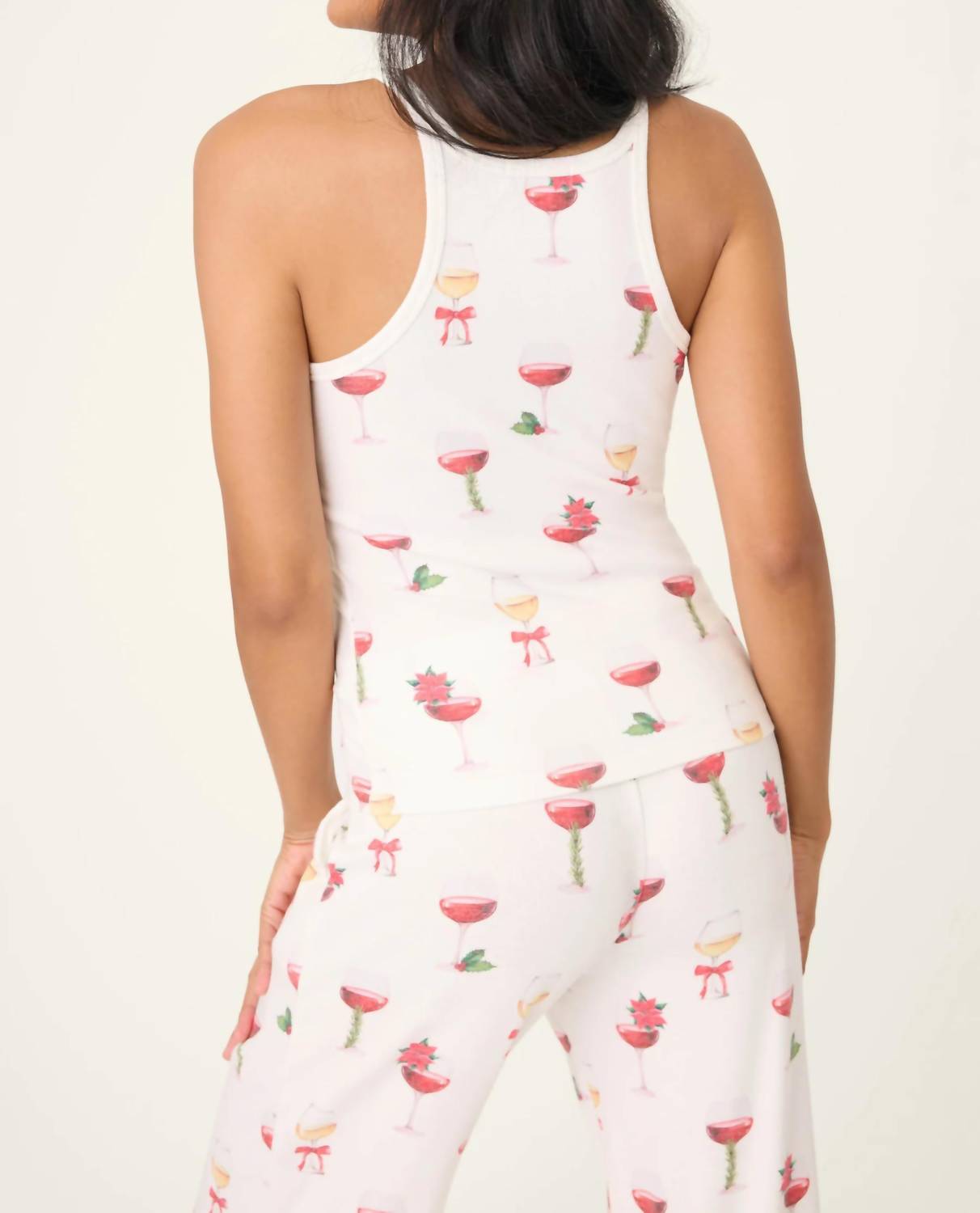 Pj Salvage - Let's Get Toasty Holiday Wine Print Tank Top