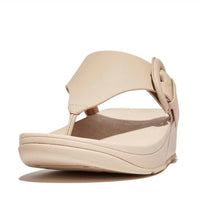 Fitflop - Women's Lulu Covered-buckle Raw-edge Leather Toe-thongs Sandals