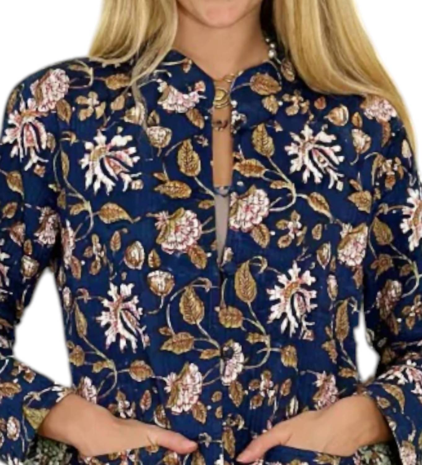Just Darviny - Long Sleeve Floral Short Jacket