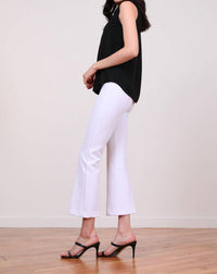 Avenue Montaigne Leo Flare Cut Pants in jacquard white - women's pants - alternate view