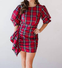 Tcec - Puff Sleeve Cascading Mini Dress