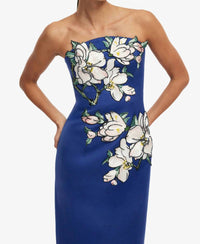 Leo Lin - Ava Applique Floral Bustier Maxi Dress