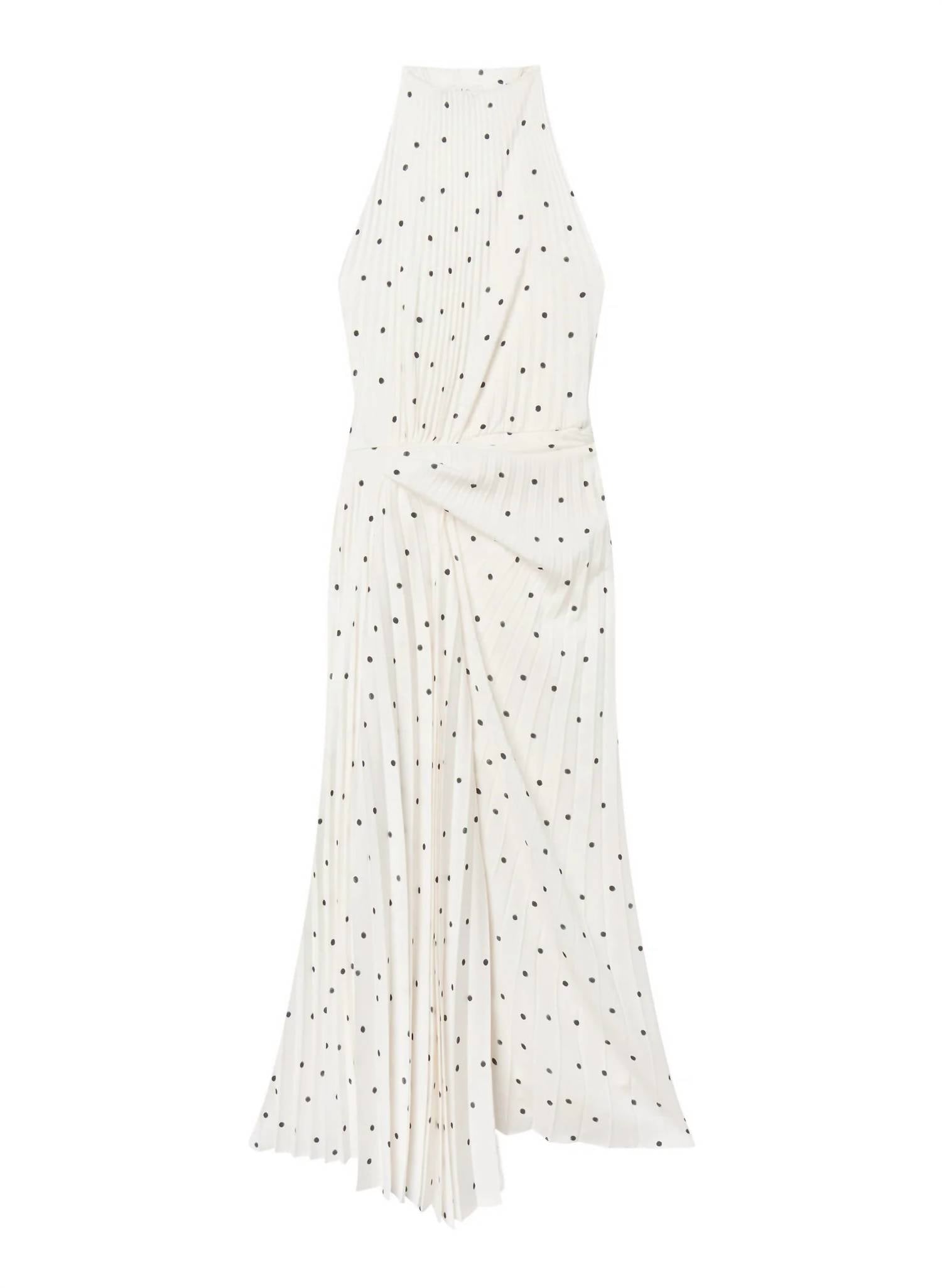 A.L.C. Simona Pleated Midi Dress in cream black - women's dress - view 4