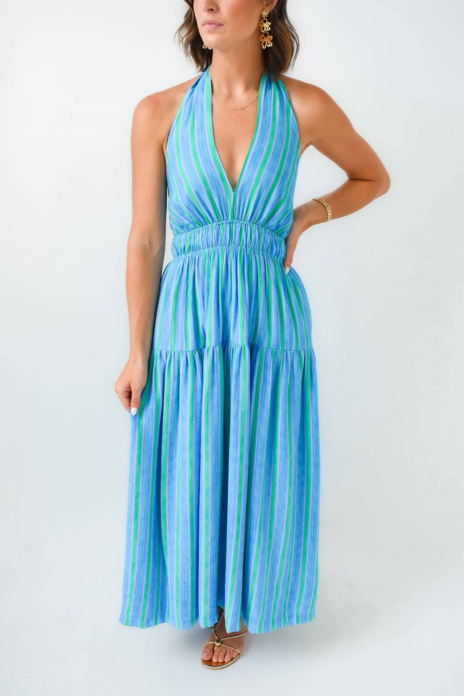 B.Right - Crush Halter Maxi Dress
