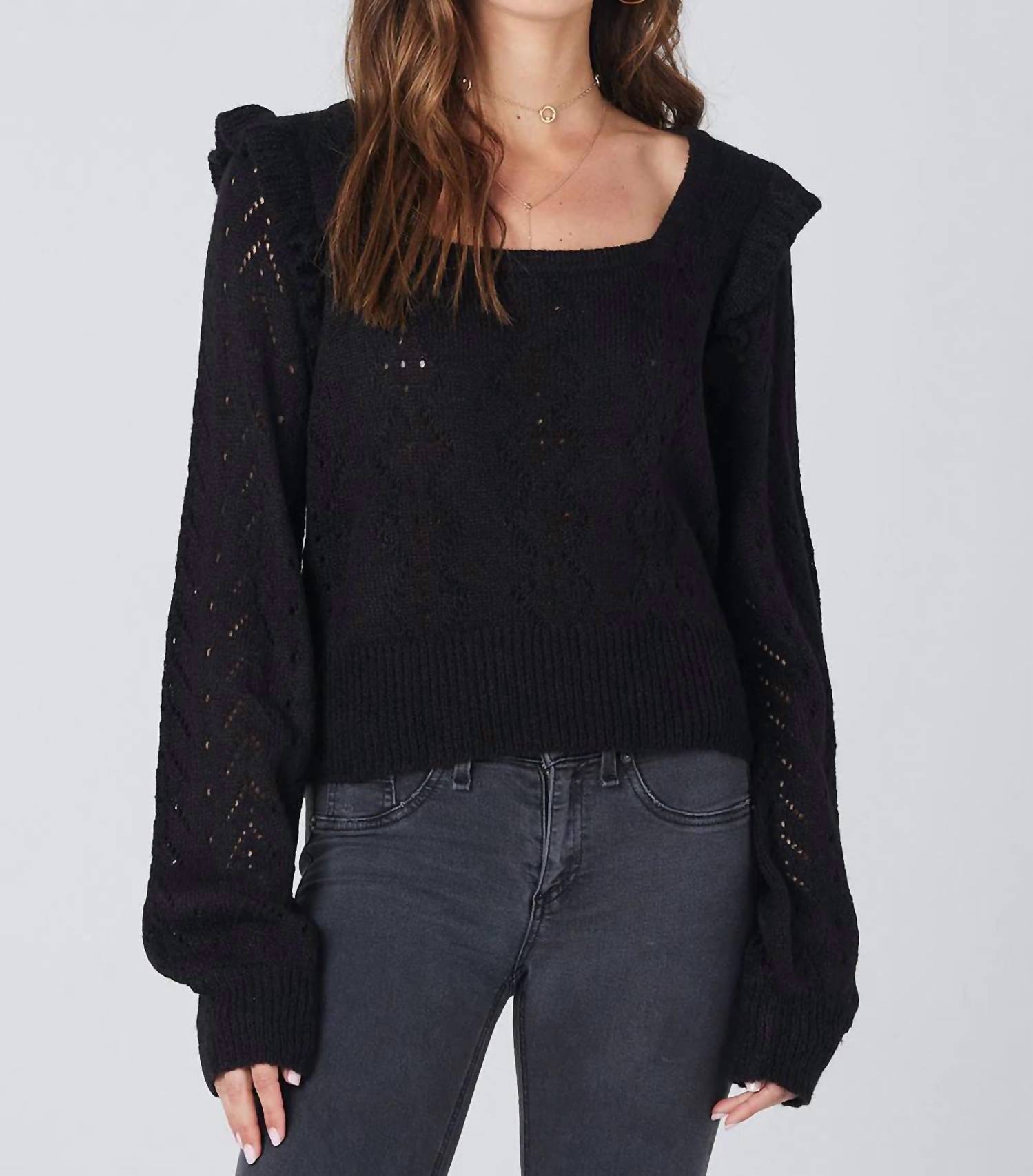 saltwater LUXE Lori Long Sleeve Top in black - women's long sleeve top