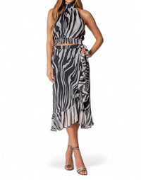 Lavender Brown - ZEBRA LUREX SKIRT