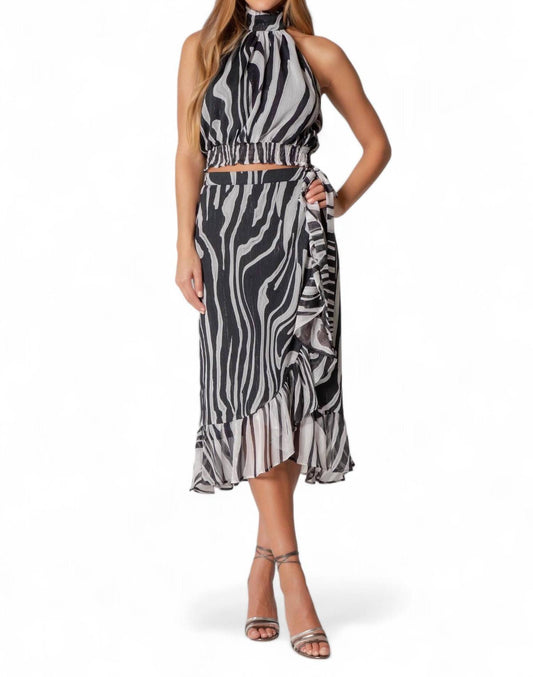 Lavender Brown - ZEBRA LUREX SKIRT