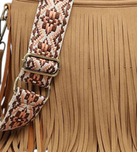 Jen & Co. - Women's Sadie Suede Fringe Crossbody Bag With Guitar Strap