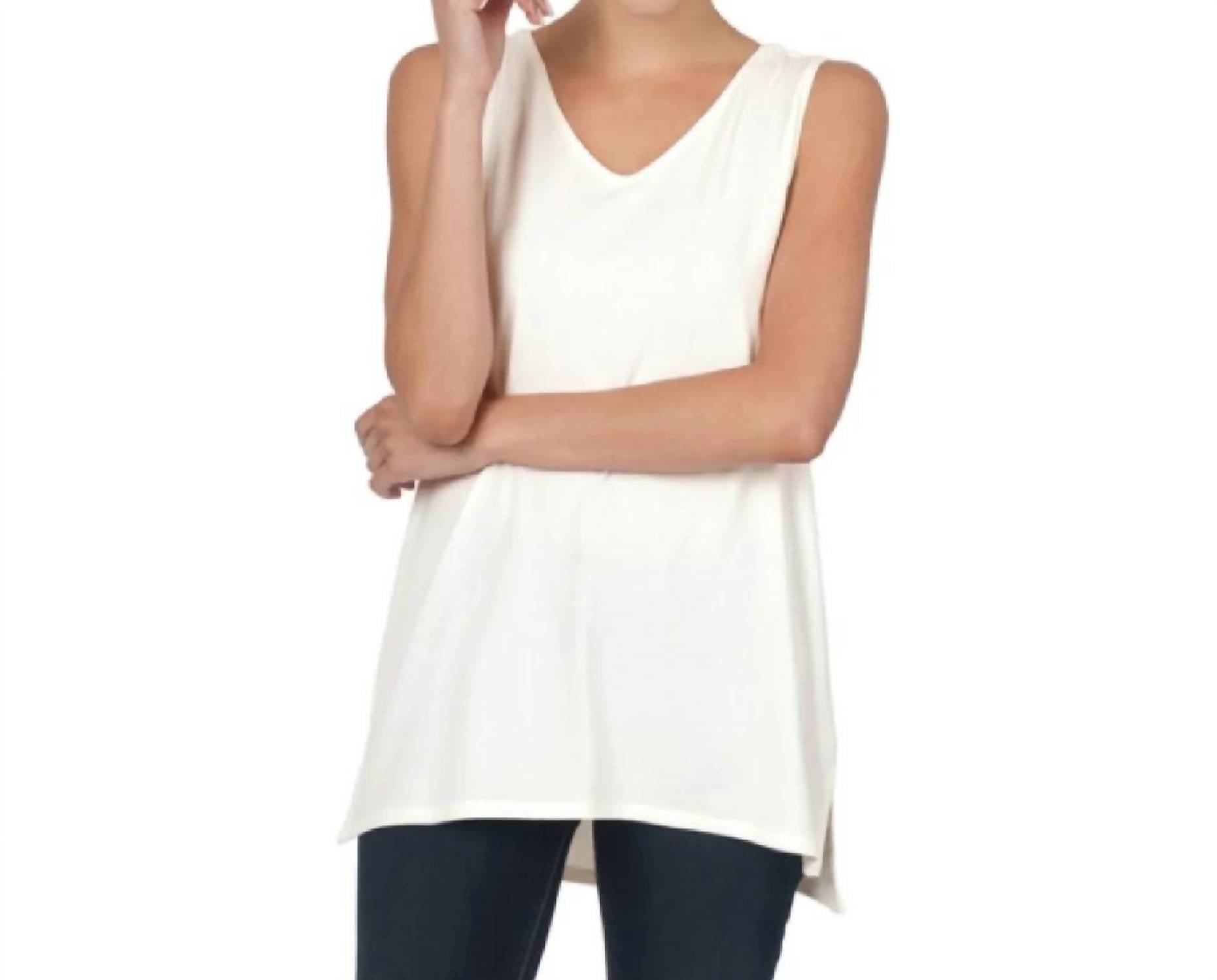 Zenana - Sleeveless Side Slit Top