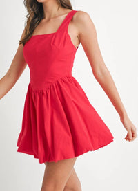Olivaceous - Bubble Hem Mini Dress