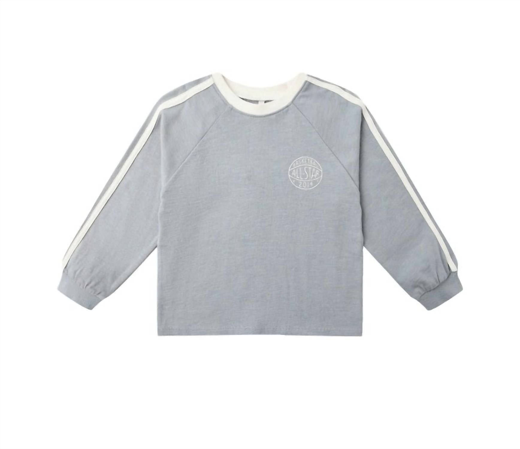 Rylee + Cru Boy's Jersey Long Sleeve Tee in dusty blue - kids' long sleeve top