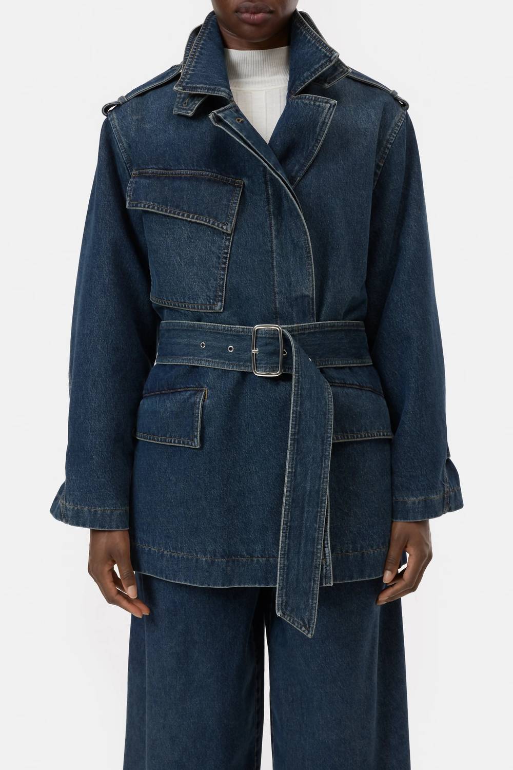 Closed - Short Denim Trench Coat