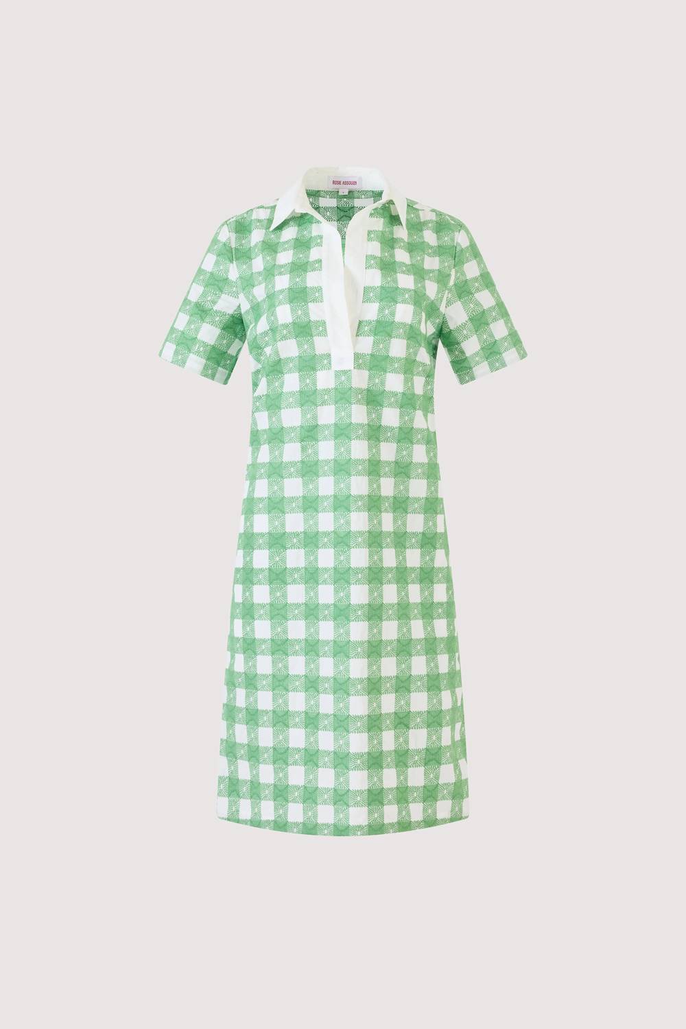 Rosie Assoulin - Mini Rugby Picnic Embroidered Gingham Dress