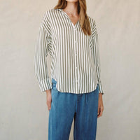 Bella Dahl - Oversized Button Down Stripe Blouse