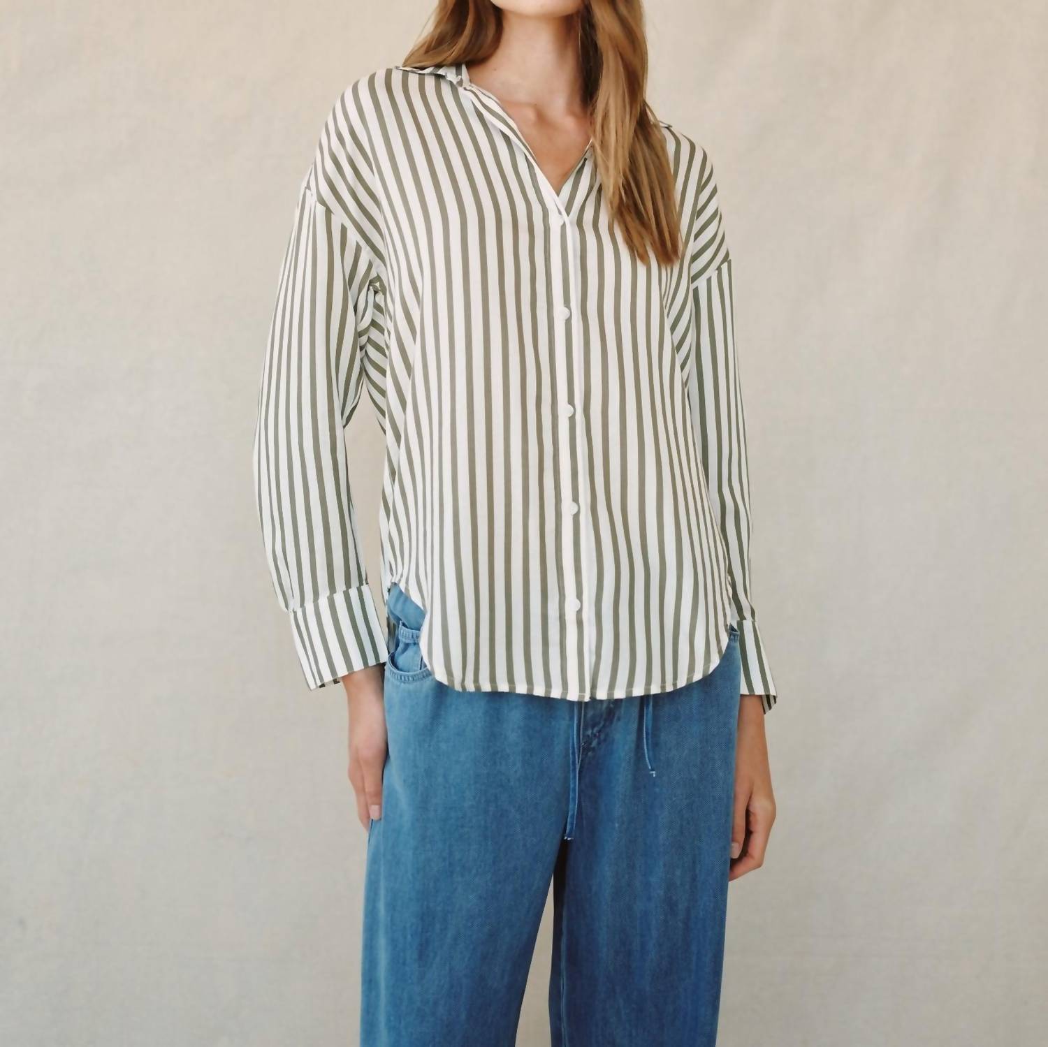 Bella Dahl - Oversized Button Down Stripe Blouse