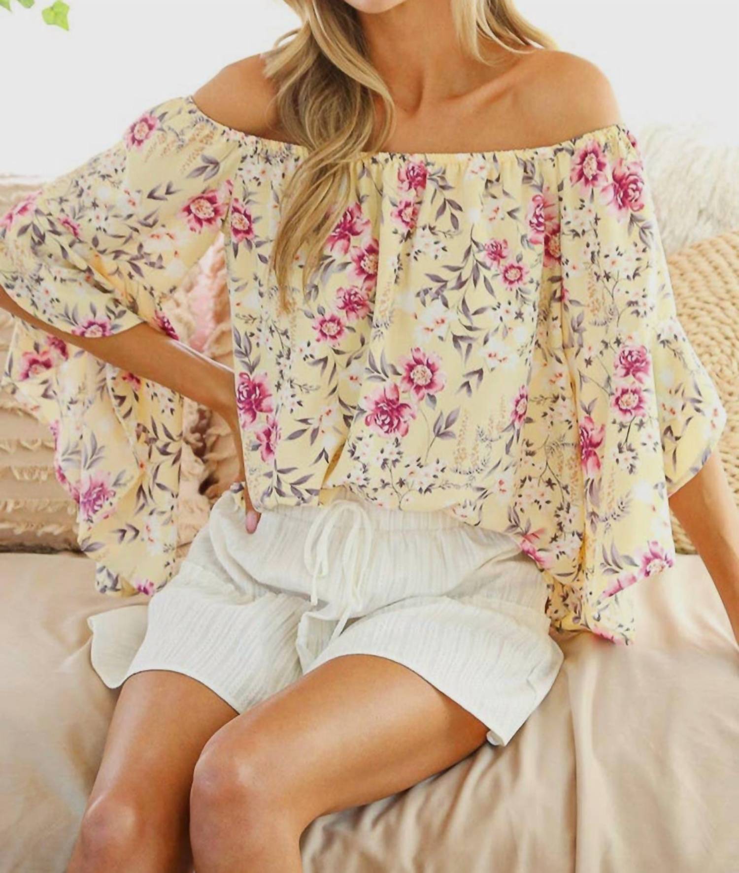 Vine & Love - Karla Off Shoulder Floral Top