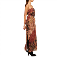 Misa Los Angeles Mariah Dress in surreal patchwork chiffon in chiffon - women's dress - detail view