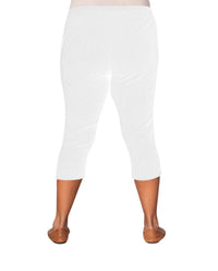 On The Plus Side - Pull On Linen Capri Pants - Plus