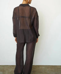 Lna - Sylvee Sheer Button Up