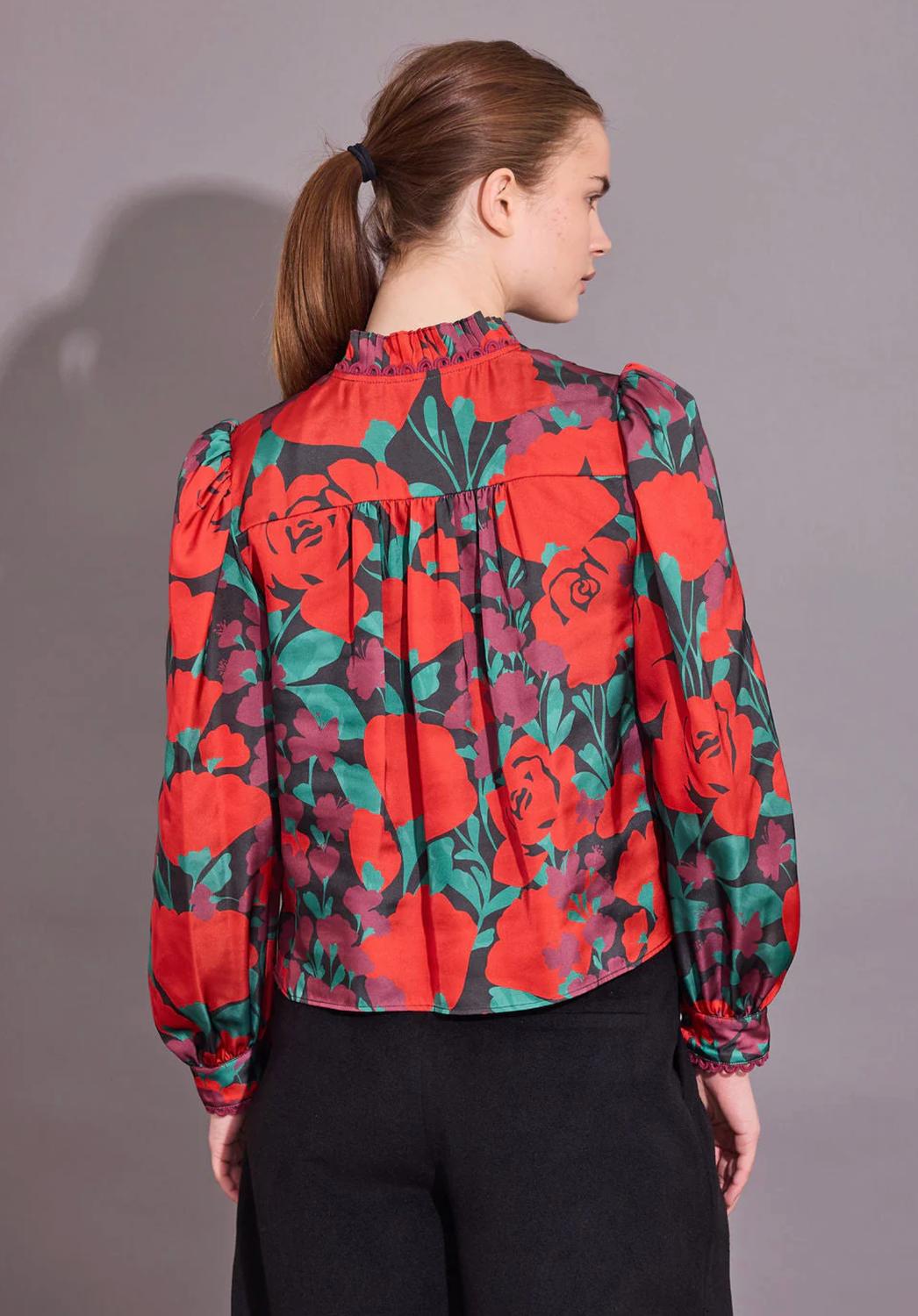 Alden Adair Oliver Legacy Floral Top in red - women's t-shirt - alternate view