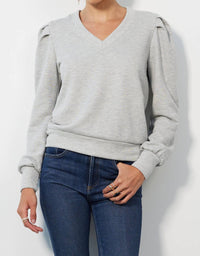 Bobi - Puff Sleeve V-neck Pullover