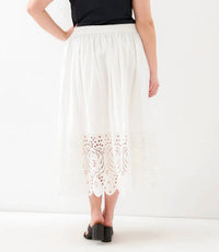 Karen Kane - Cutout Embroidery Midi Skirt - Plus
