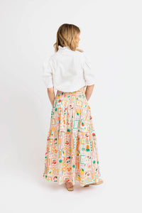 Karlie - Women's Fruit Basket Smock Waist Skirt