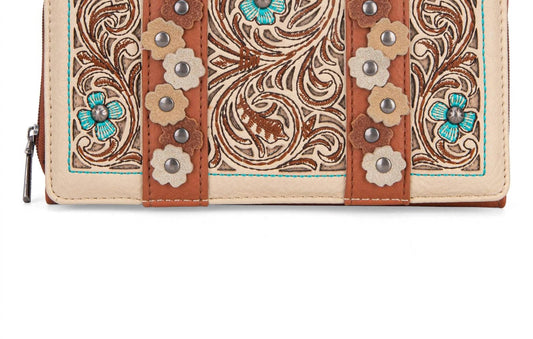 Montana West - Montana West Embroidered Floral Cut-Out Eallet