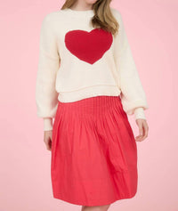 Blu Pepper - Heart Jacquard Crew Neck Knit Pullover Sweater