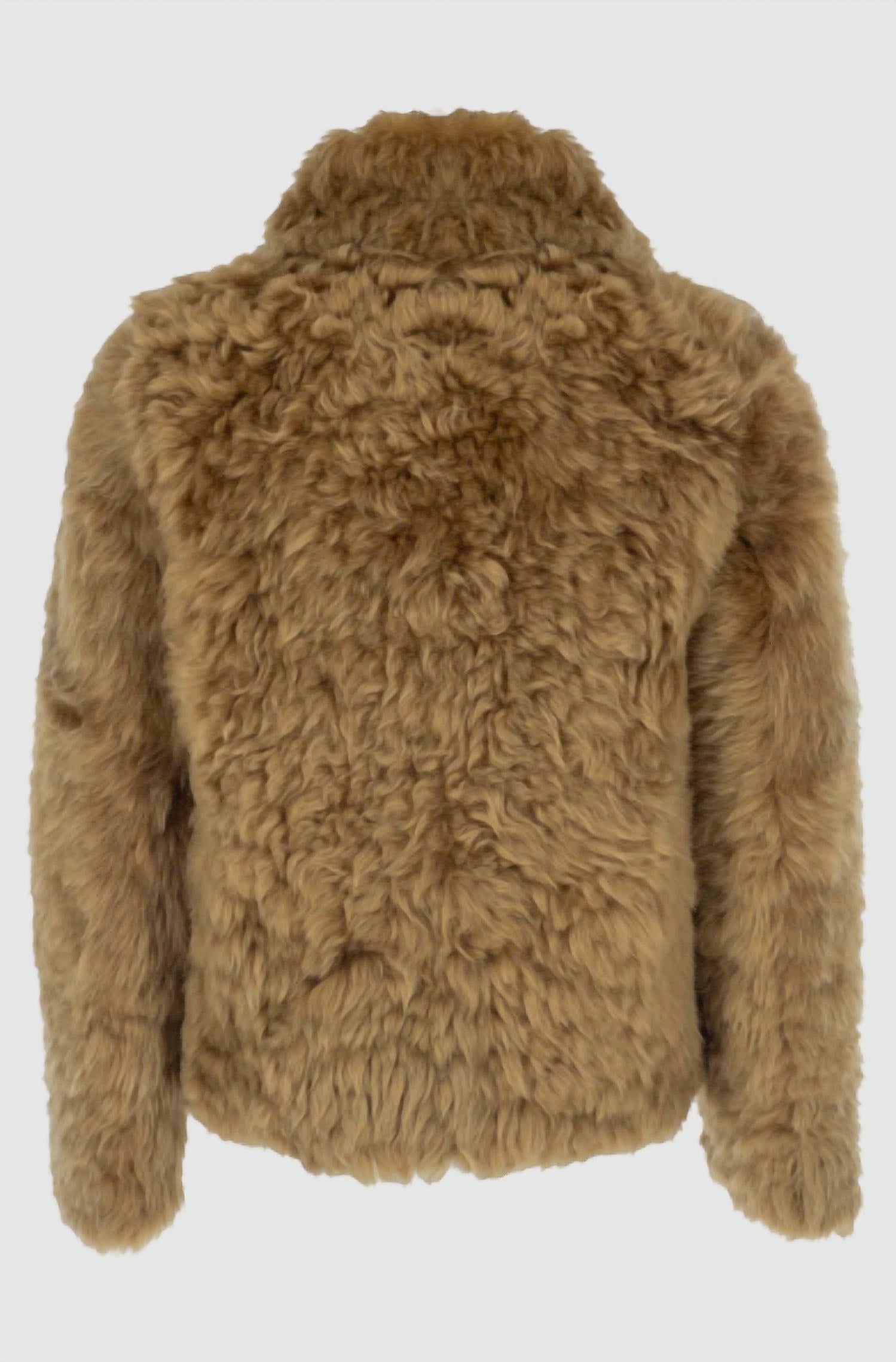 ZEYNEP ARCAY Women's Sherling Jacket in honey - women's jacket - detail view
