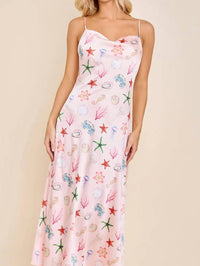 Main Strip - Capri Seashell Coastal Slip Midi Dress