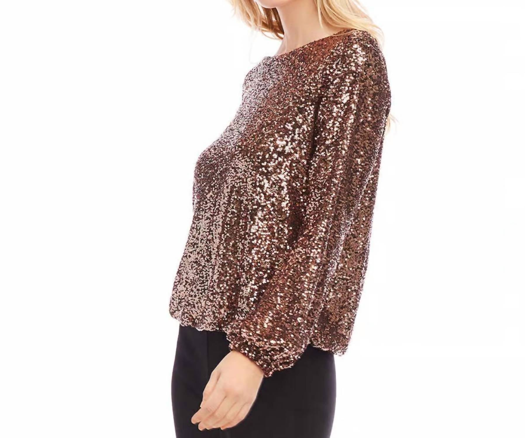 Karen Kane - Sequin Boatneck Top